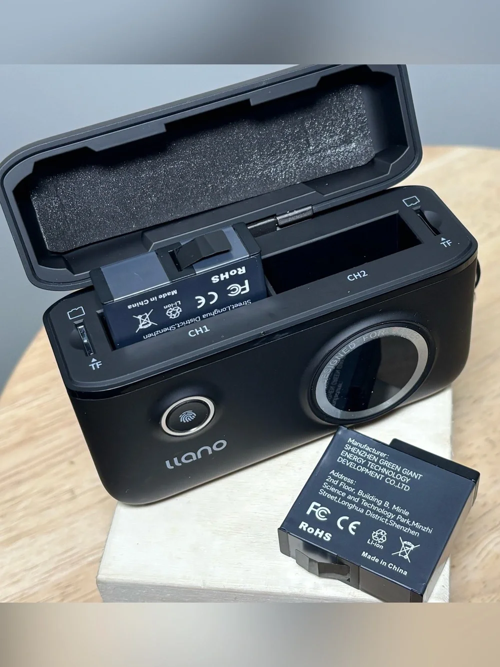 Milano Black Dual Camera Battery Charger with Wrist Strap